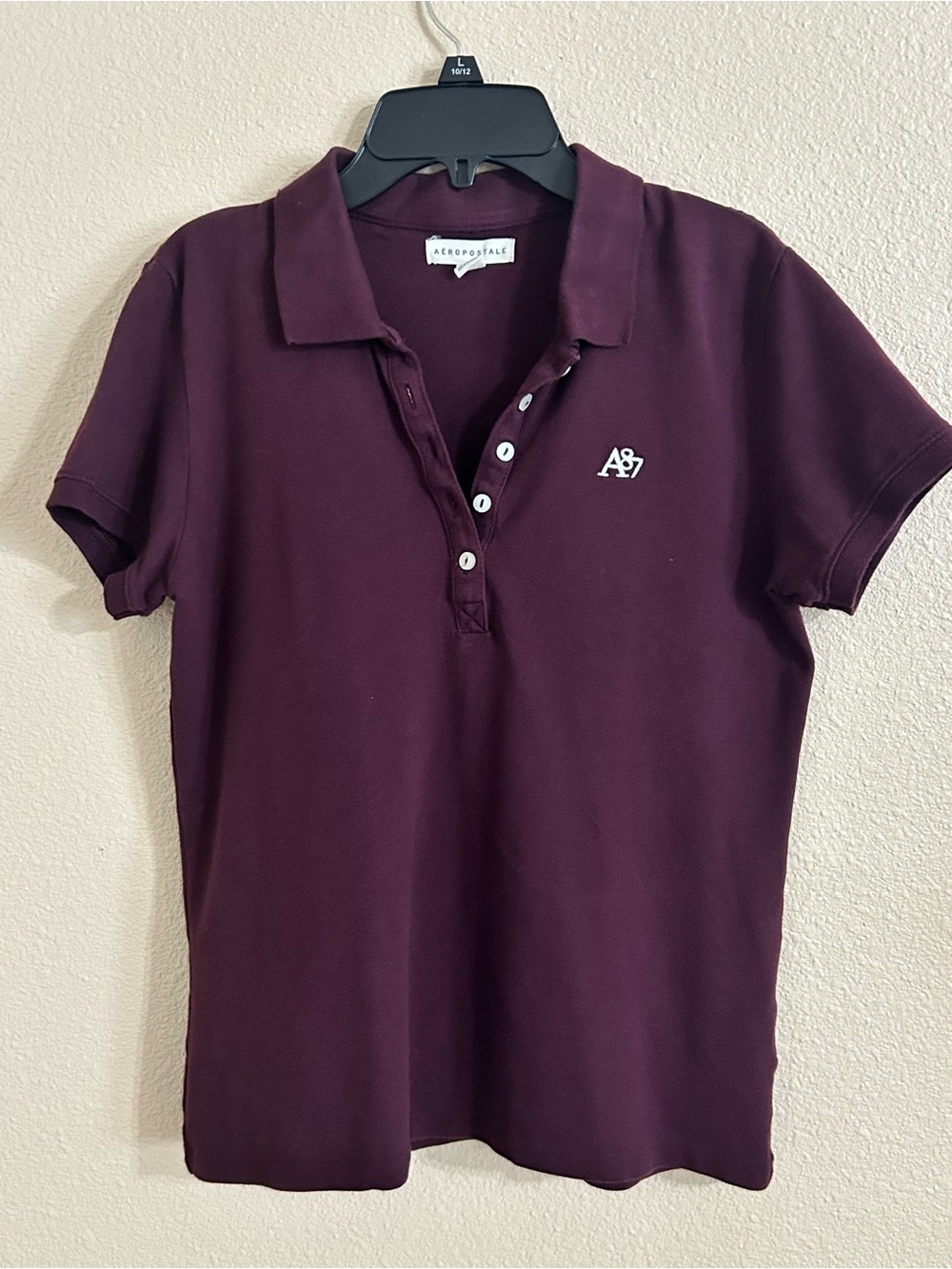 Aeropostale Women's Polo Shirt in Deep Plum